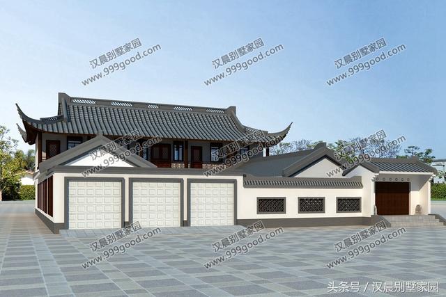 2棟新中式別墅設計圖，傳統形式結合現代建筑元素建成的三合院，當下農村蓋房的新選擇！