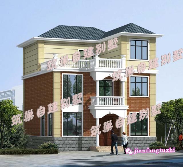 9x10米7臥3衛(wèi)三層農(nóng)村自建房別墅設(shè)計(jì)圖，外形清新簡(jiǎn)潔，內(nèi)部空間規(guī)劃緊湊