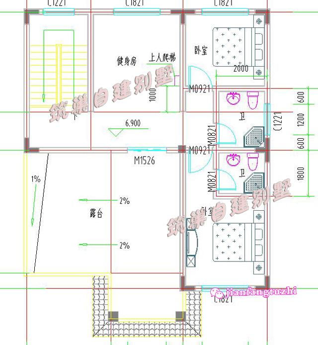 9x10米7臥3衛(wèi)三層農(nóng)村自建房別墅設(shè)計(jì)圖，外形清新簡(jiǎn)潔，內(nèi)部空間規(guī)劃緊湊