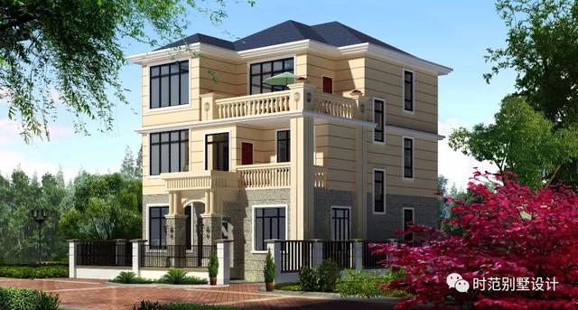 9米小面寬三層別墅設計圖，經典的歐式風格，端莊大氣，室3廳帶露臺，造價不超過45萬