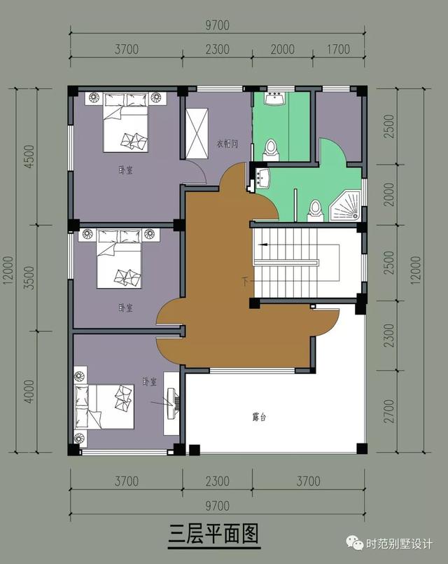 9米小面寬三層別墅設計圖，經典的歐式風格，端莊大氣，室3廳帶露臺，造價不超過45萬