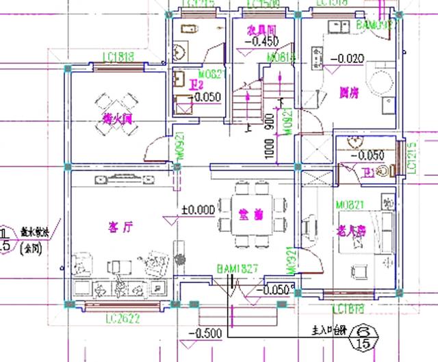 3廳7臥11×10三層別墅設計圖，造價30萬，帶堂屋烤火間套房