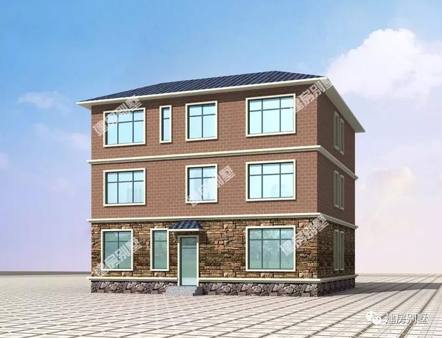 12.8×12.2米農(nóng)村三次別墅設(shè)計圖，布局很實用且主次臥設(shè)計分明