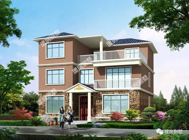 12.8×12.2米農(nóng)村三次別墅設(shè)計圖，布局很實用且主次臥設(shè)計分明