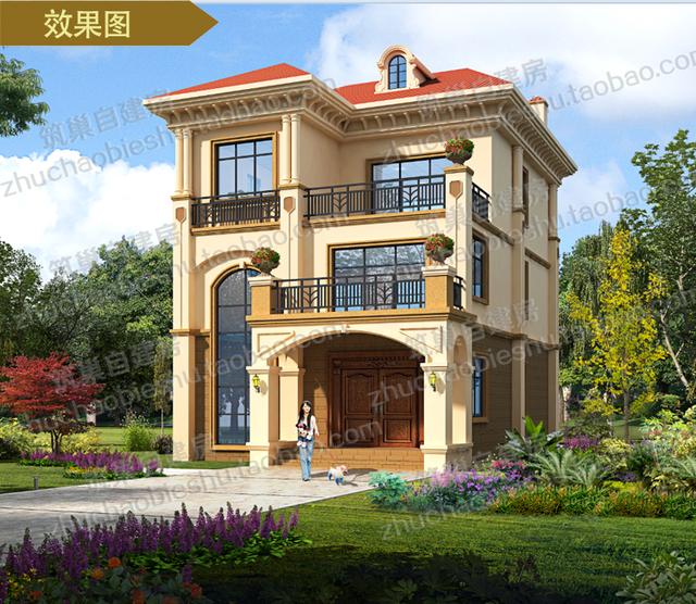 3款占地100平方米三層農(nóng)村獨(dú)棟自建別墅設(shè)計(jì)圖，豪華大氣，造價(jià)僅30萬