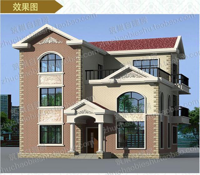 3款占地100平方米三層農(nóng)村獨(dú)棟自建別墅設(shè)計(jì)圖，豪華大氣，造價(jià)僅30萬