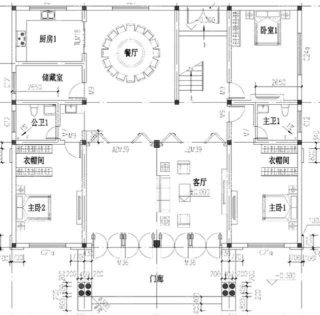 3廳9臥17×14三層獨(dú)棟別墅設(shè)計(jì)圖，帶陽光房豪華套間，造價(jià)60萬