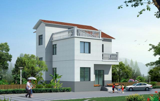 三層農村自建房，占地90平方米，外觀大氣簡約，室內功能齊全，小地基也可以建美美的別墅！