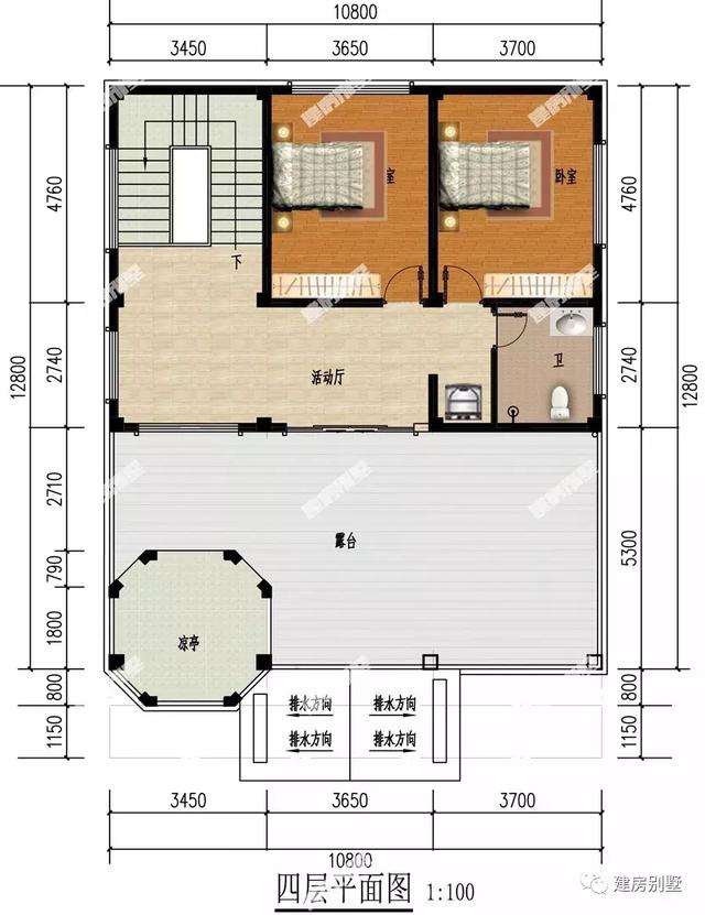 兩棟頂層農(nóng)村別墅設(shè)計圖，帶涼亭，外觀氣派，不僅好看還顯檔次，當(dāng)稱村里第一豪宅