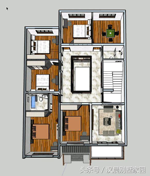 12X17米經(jīng)典新中式三層別墅設(shè)計(jì)圖，車庫(kù)+院子+堂屋，完美布局低調(diào)內(nèi)涵！