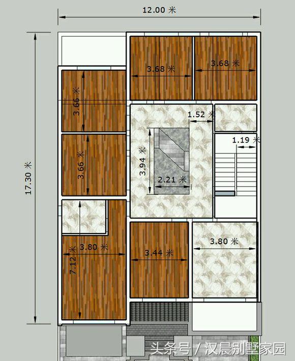 12X17米經(jīng)典新中式三層別墅設(shè)計(jì)圖，車庫(kù)+院子+堂屋，完美布局低調(diào)內(nèi)涵！