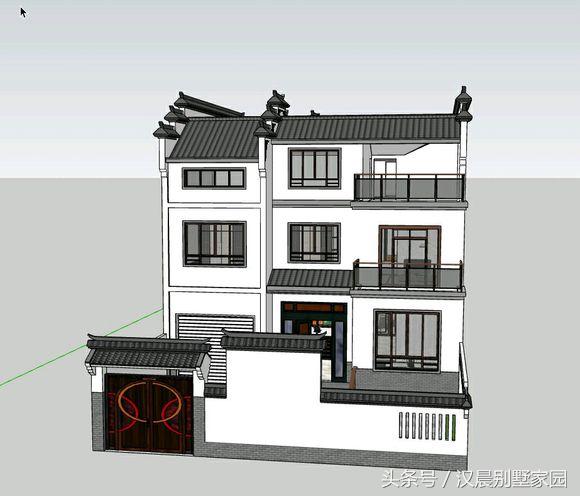 12X17米經(jīng)典新中式三層別墅設(shè)計(jì)圖，車庫(kù)+院子+堂屋，完美布局低調(diào)內(nèi)涵！