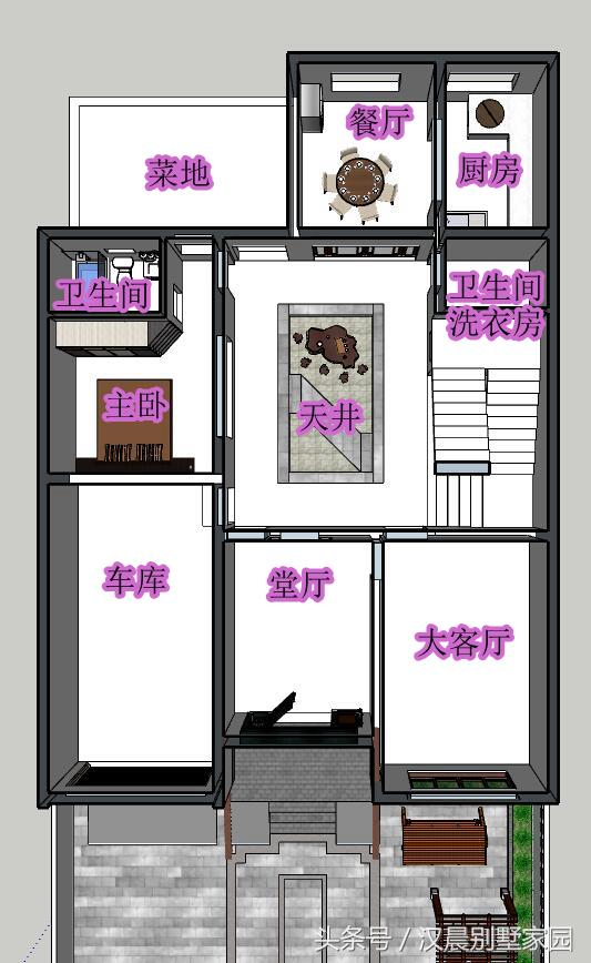 12X17米經(jīng)典新中式三層別墅設(shè)計(jì)圖，車庫(kù)+院子+堂屋，完美布局低調(diào)內(nèi)涵！