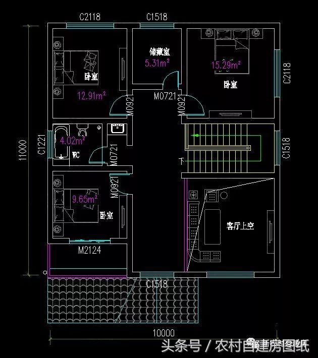 7款小戶型二層農村別墅圖，5款帶堂屋，占地100平左右