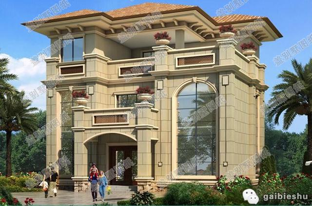 造價(jià)40萬(wàn)3廳7臥開(kāi)間進(jìn)深13.5×12.1帶堂屋復(fù)式三層別墅設(shè)計(jì)圖