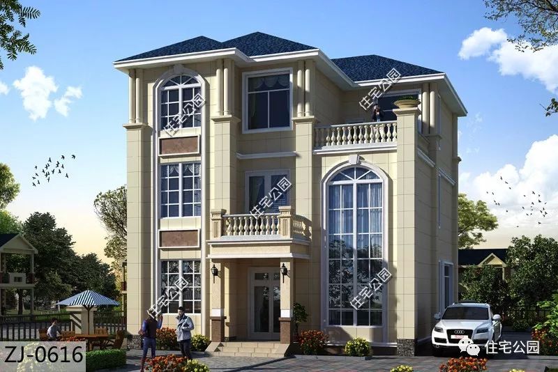 1種外觀2種布局可選，10x13米經典歐式別墅（全圖 視頻展示）