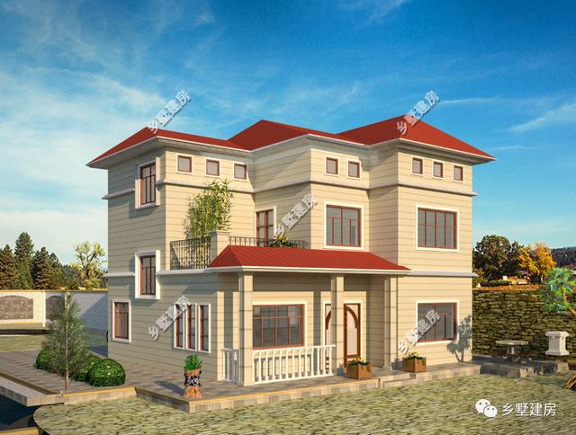 10X9米農村三層小別墅設計圖，不僅造價經濟，框架結構只要37萬，布局也是獨特！