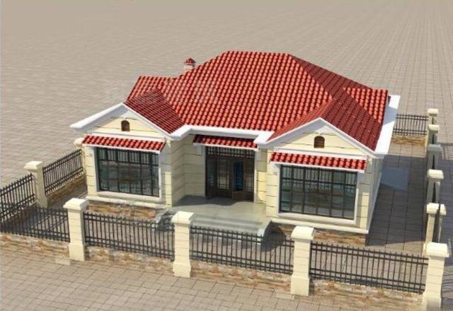 帶庭院一層鄉村自建房設計圖，非常適合老人小孩生活，18萬就可以住別墅