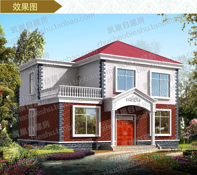 20萬11×10米3廳5臥帶娛樂室二層自建房施工圖效果圖，戶型設(shè)計(jì)簡(jiǎn)單實(shí)用，施工難度低，適合農(nóng)村建造