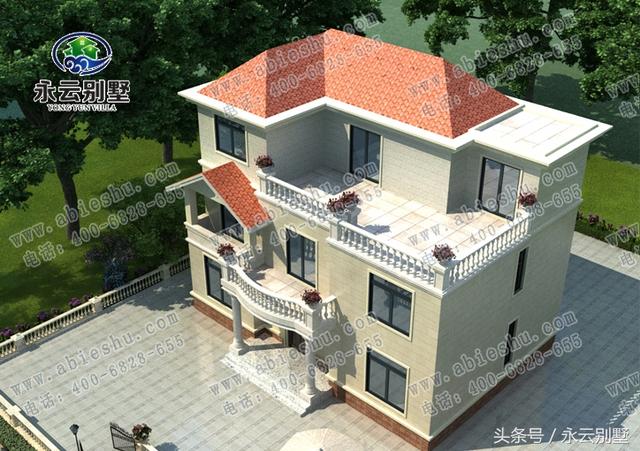 農村自建房用得較多的幾款三層別墅圖紙，都是比較豪華大氣的外觀
