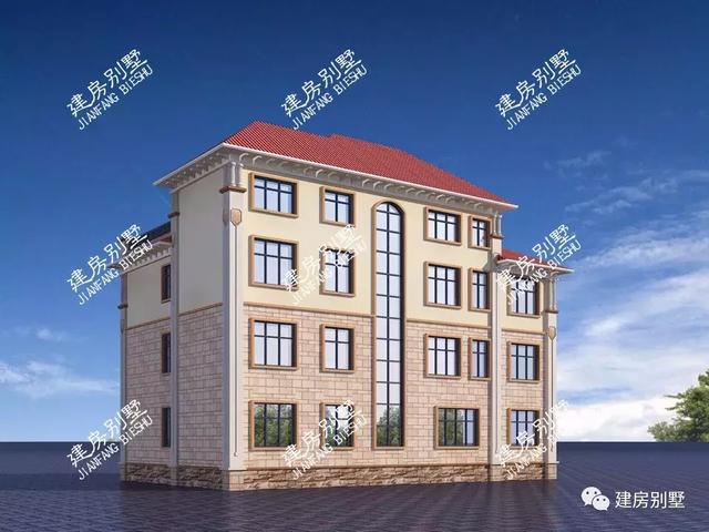 一棟四層豪華別墅圖，獨特耐看的外形讓人眼前一亮，主題造價80萬