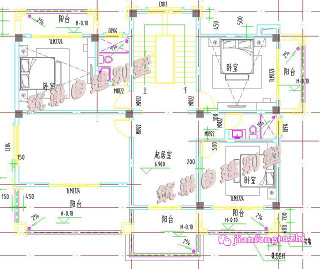 15x12米多陽臺(tái)環(huán)保舒適帶閣樓豪華美觀的三層別墅設(shè)計(jì)圖效果圖