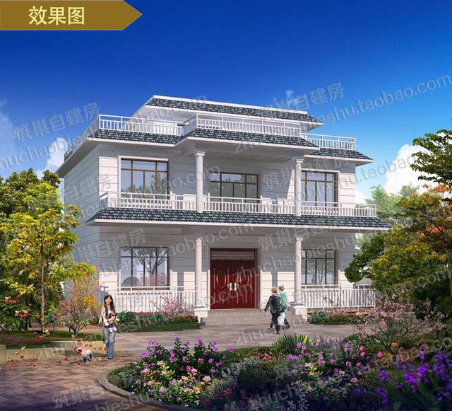 兩款經濟實用易建造二層平屋頂農村自建房（全套）施工效果圖，造價才25萬