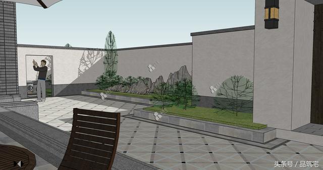 三層中式別墅設計圖，綠水青山白墻黛瓦，鄉間恬淡生活躍然眼前