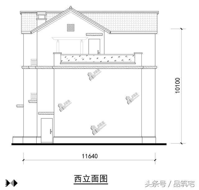 三層中式別墅設計圖，綠水青山白墻黛瓦，鄉間恬淡生活躍然眼前
