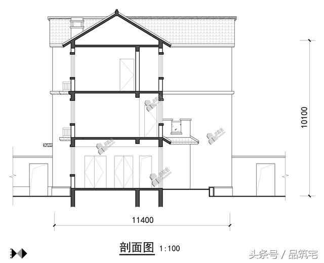 三層中式別墅設計圖，綠水青山白墻黛瓦，鄉間恬淡生活躍然眼前