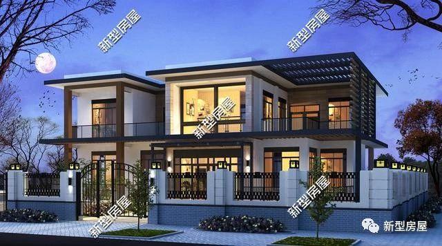 20萬就能建起的二層農村別墅圖，現代、實用、輕奢時尚，年輕人的最愛