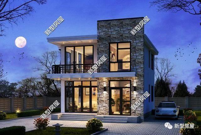 20萬就能建起的二層農村別墅圖，現代、實用、輕奢時尚，年輕人的最愛