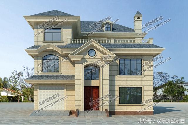 2款造價40萬左右的三層農村小別墅設計圖，造型豐富整體和諧，有無車庫都漂亮！