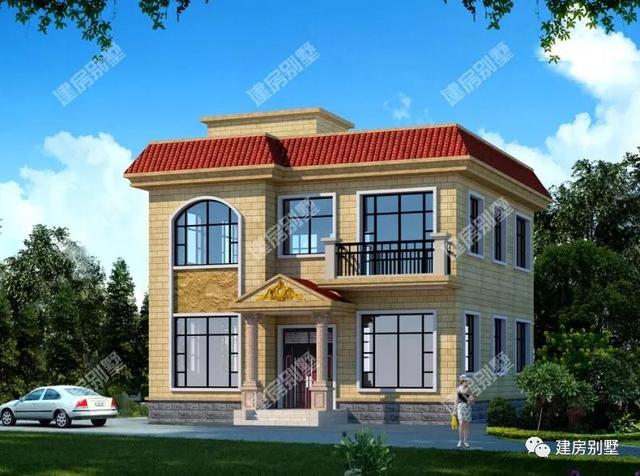 平屋頂建造的兩棟二層別墅圖，第一棟主體造價20萬，第二棟為新中式風(fēng)格