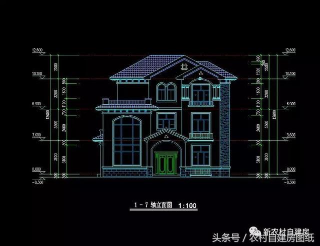 450平的復式三層豪華別墅設計圖，落地窗+大露臺，建套好房子能住一百年