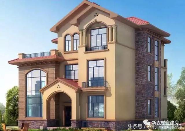 450平的復式三層豪華別墅設計圖，落地窗+大露臺，建套好房子能住一百年