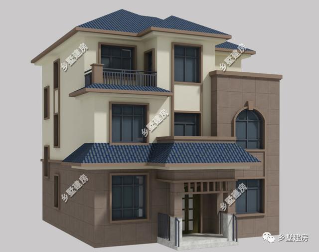 兩款不同風格的農村自建別墅圖，第一棟現代風，第二棟歐式風格