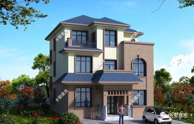 兩款不同風格的農村自建別墅圖，第一棟現代風，第二棟歐式風格