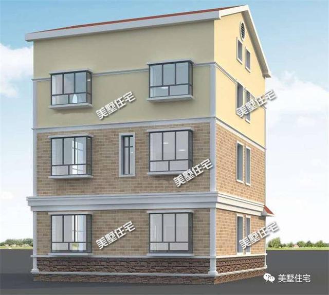 一款歐式風(fēng)格的四層別墅設(shè)計(jì)圖，開間9X10米，精致的外觀，價(jià)格最低只要30萬(wàn)