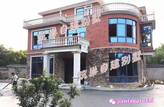 4套120平方米帶露臺三層農村別墅建成案例實拍圖效果圖對比圖