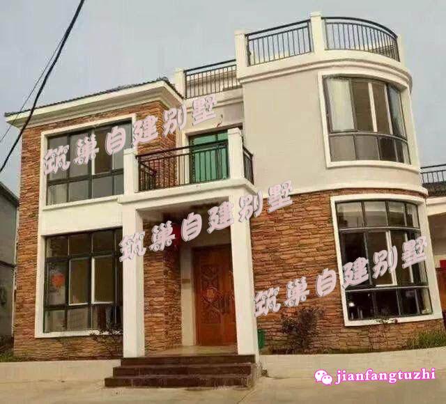 4套120平方米帶露臺三層農村別墅建成案例實拍圖效果圖對比圖