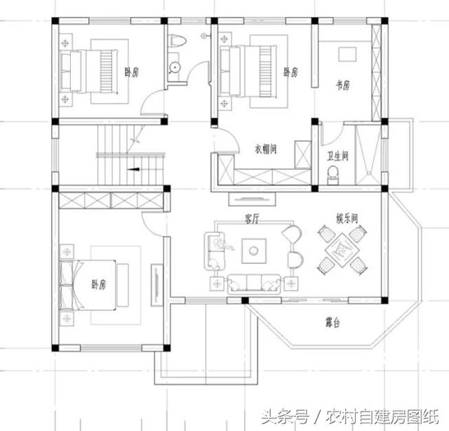 3款二層農(nóng)村小別墅設(shè)計(jì)圖，帶露臺(tái)堂屋臥室多，你更喜歡哪款