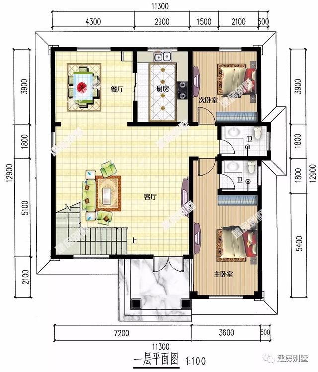 3棟面寬11.3米的農村別墅圖，歐式別墅的經典之作，不易過時
