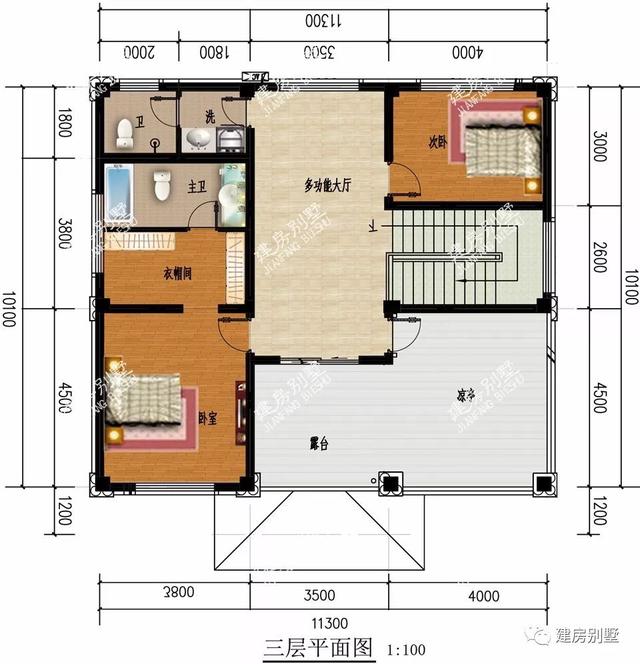 3棟面寬11.3米的農村別墅圖，歐式別墅的經典之作，不易過時