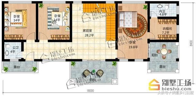 農(nóng)村三層別墅設(shè)計圖，宅基地大開間，28萬帶車庫造價低