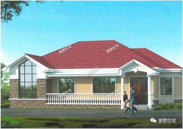 4款一層鄉村小別墅設計圖，美觀實用造價低，真的漂亮又精致