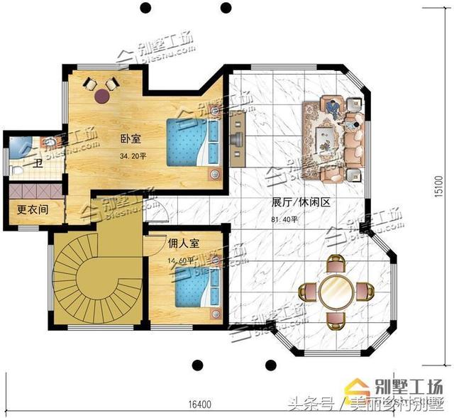 農(nóng)村四層別墅設(shè)計(jì)圖，框架結(jié)構(gòu)帶旋轉(zhuǎn)樓梯，造價(jià)60萬(wàn)左右