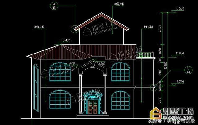 農(nóng)村四層別墅設(shè)計(jì)圖，框架結(jié)構(gòu)帶旋轉(zhuǎn)樓梯，造價(jià)60萬(wàn)左右