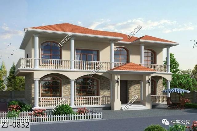 二層洋氣農村別墅設計圖，6室2廳，整體別致細膩