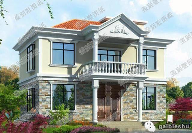 2款25萬二層簡歐農(nóng)村小別墅設(shè)計圖，外形設(shè)計雅觀，室內(nèi)布局流暢